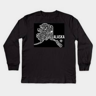 Alaska Map Kids Long Sleeve T-Shirt